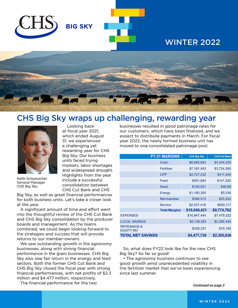CHS Big Sky newsletter - Winter 2022